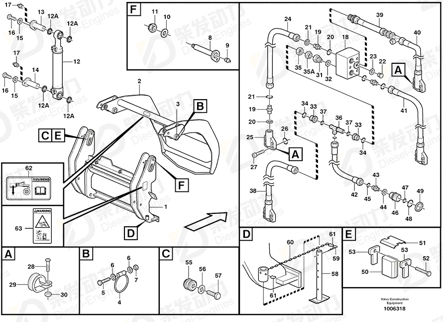 VOLVO Hose assembly 935686 Drawing VOLVO Hose assembly 935686 Drawing