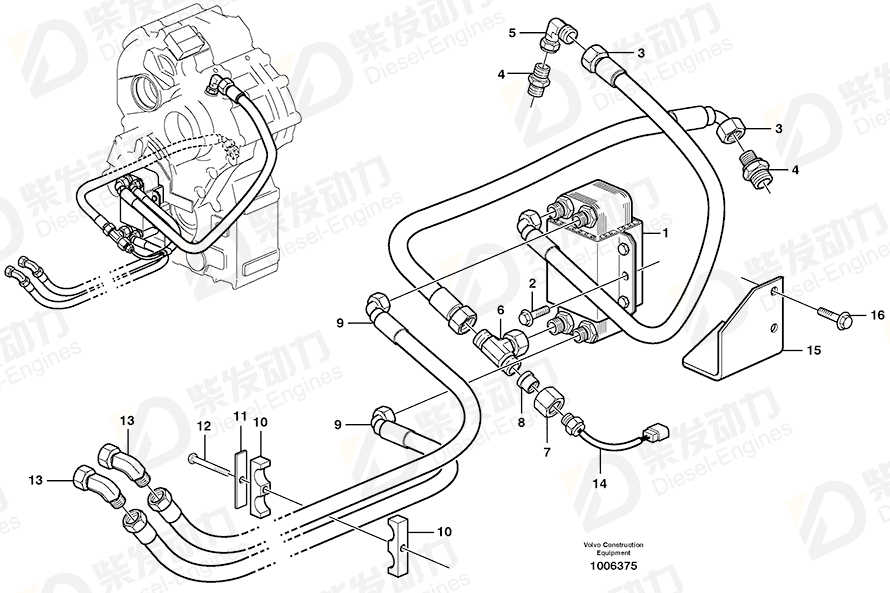 VOLVO Hose 11193377 Drawing