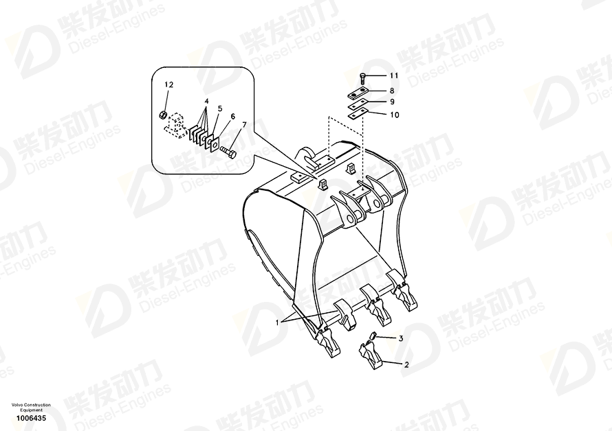 VOLVO Lock lug 11045721 Drawing