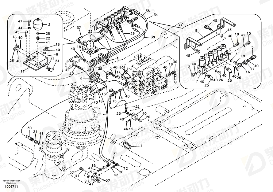 VOLVO Hose assembly SA9451-04249 Drawing