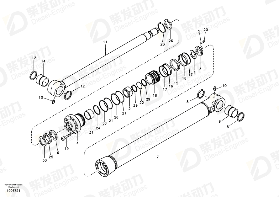 VOLVO Gasket kit for EC300 Cylinder 14589136 Drawing