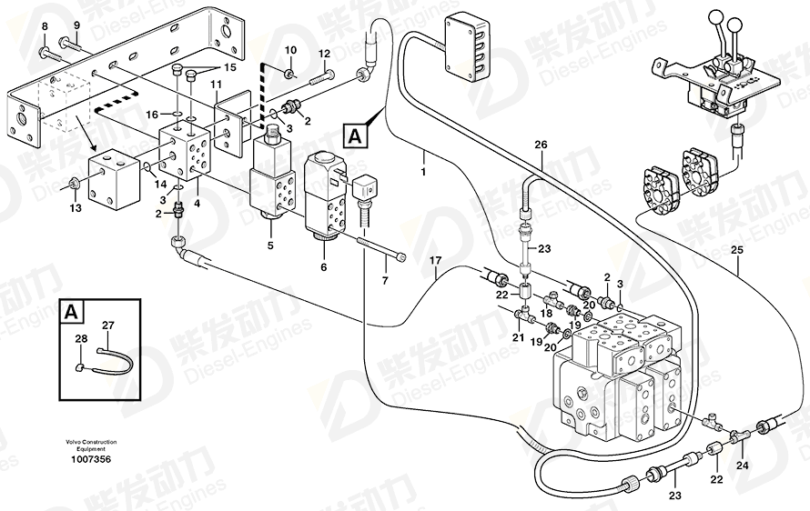 VOLVO Hose assembly 11141675 Drawing VOLVO Hose assembly 11141675 Drawing