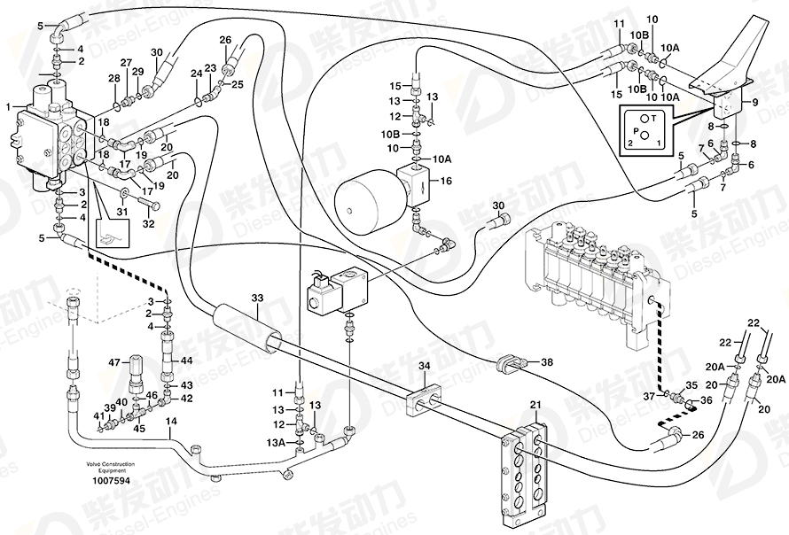 VOLVO Hose assembly 937992 Drawing