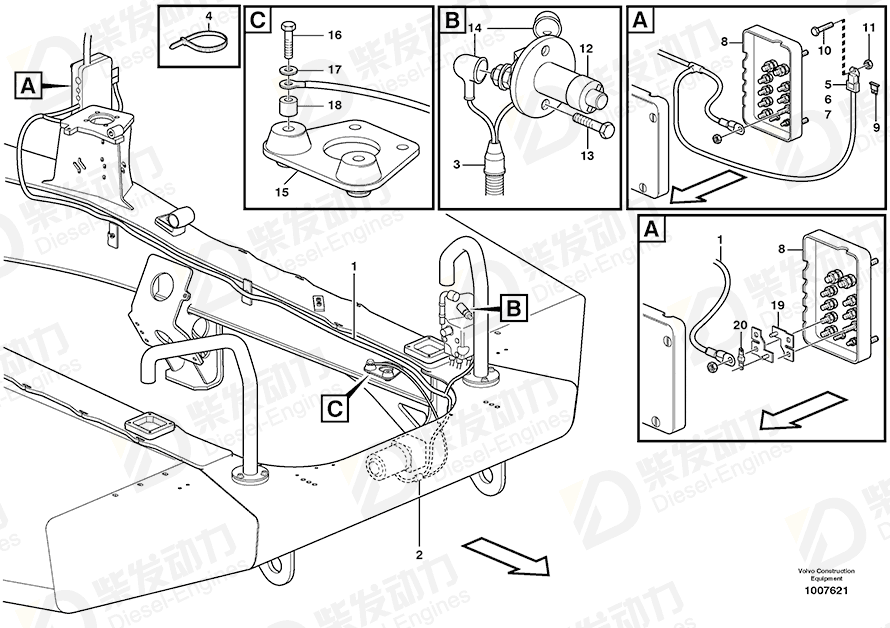 VOLVO Cable harness 11119870 Drawing