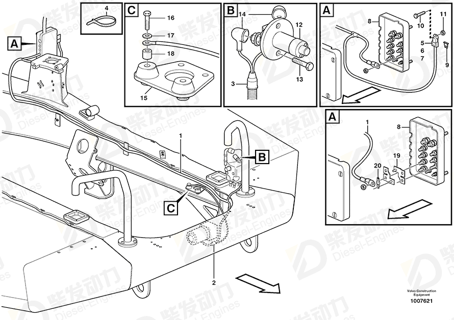 VOLVO Cable harness 11191242 Drawing VOLVO Cable harness 11191242 Drawing