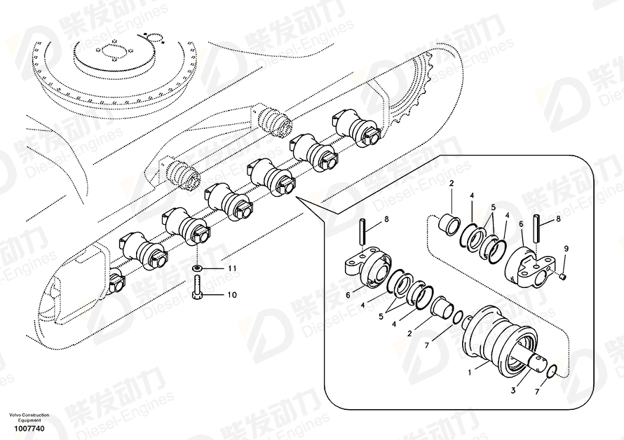 VOLVO Roller body 14573181 Drawing VOLVO Roller body 14573181 Drawing