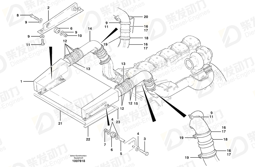 VOLVO Charge air hose 11110496 Drawing