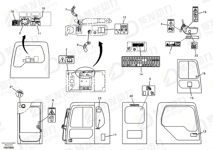 VOLVO Decal Set 14515692 Drawing