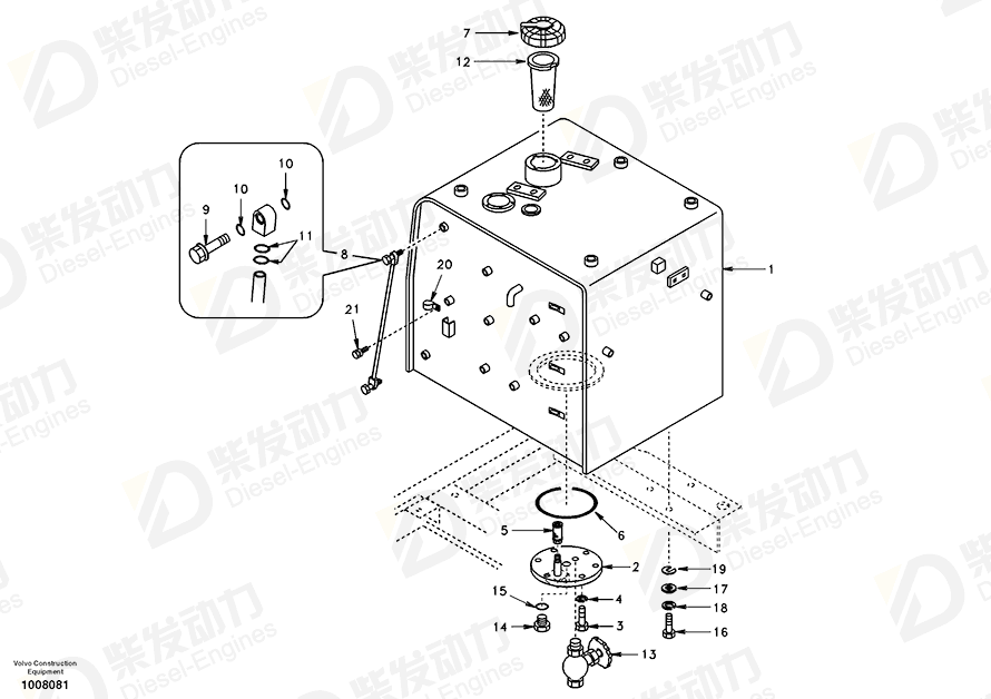 VOLVO Drain plug SAP4100568 Drawing