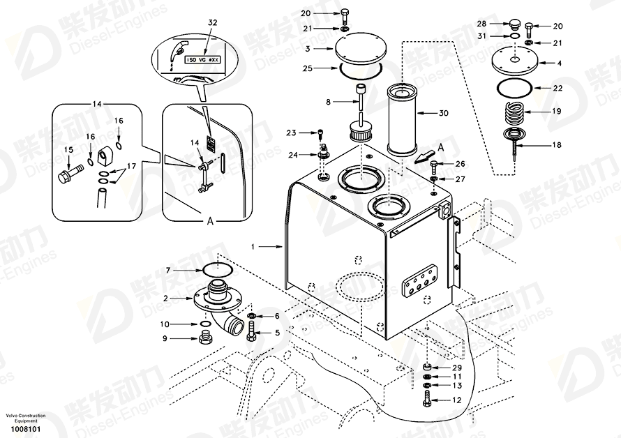 VOLVO Valve SA1041-00140 Drawing