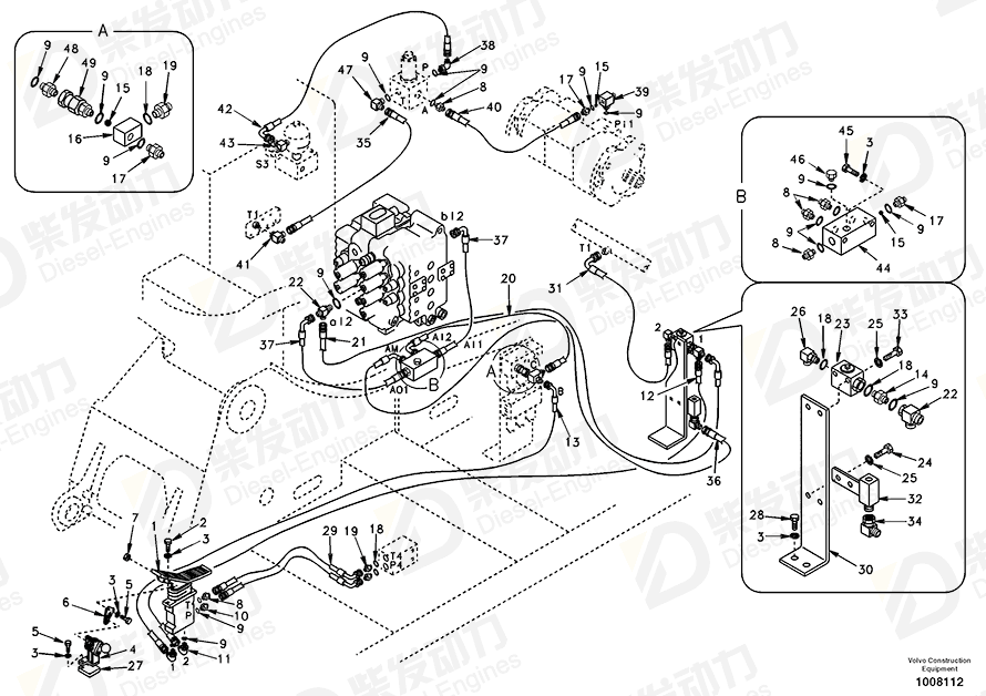 VOLVO Hose assembly SA9453-02329 Drawing VOLVO Hose assembly SA9453-02329 Drawing