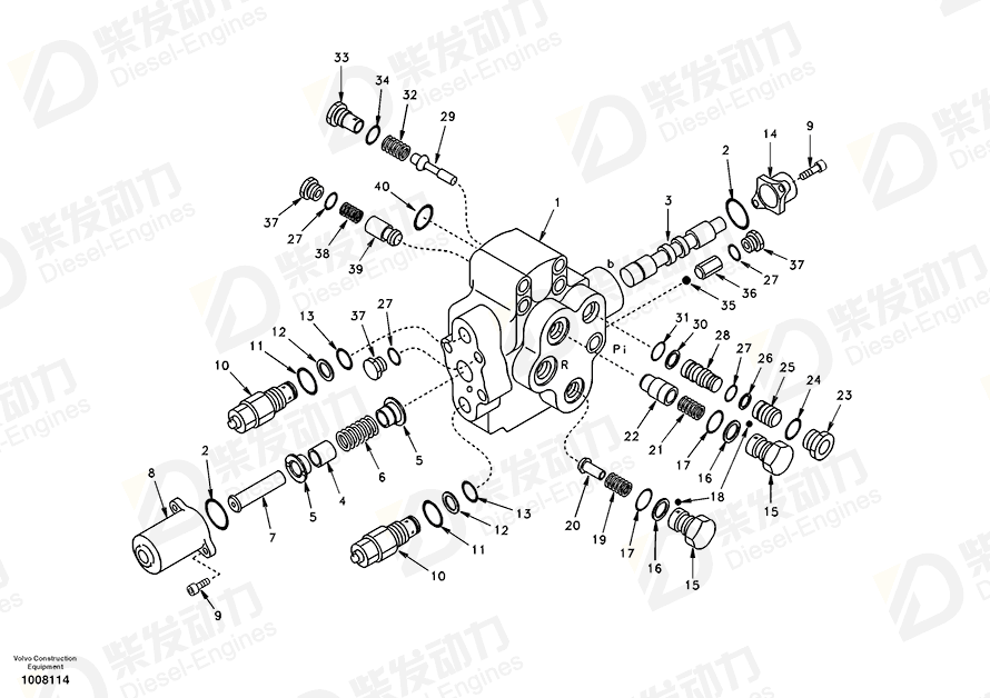 VOLVO Relief valve 14500406 Drawing