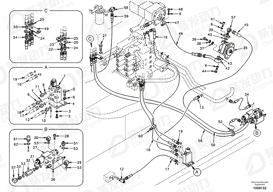 VOLVO Hose assembly SA9451-02629 Drawing