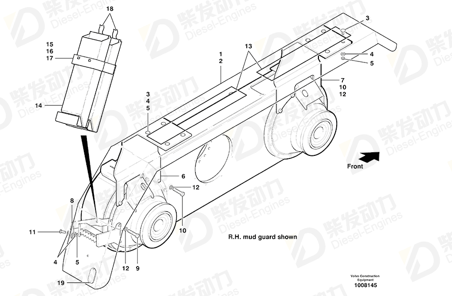VOLVO Retaining strap 4861702 Drawing VOLVO Retaining strap 4861702 Drawing