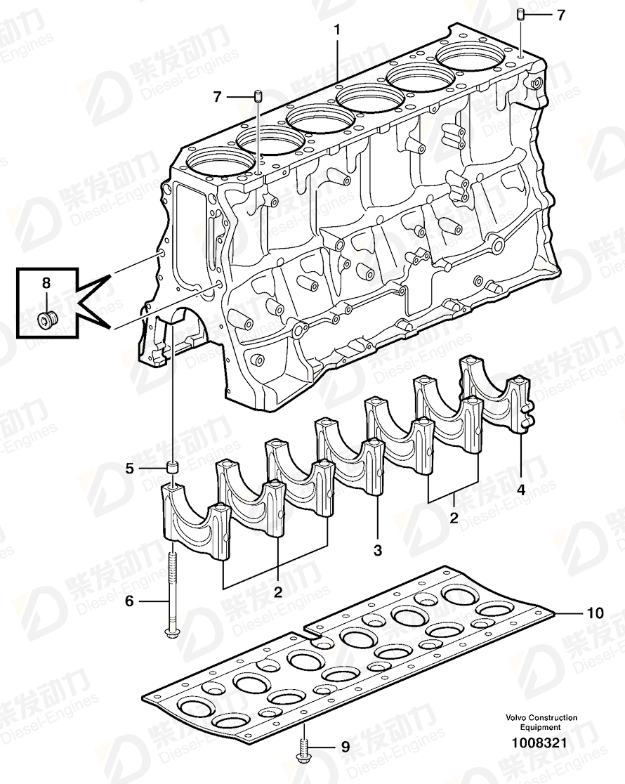 VOLVO Cylinder Block 21236687 Drawing