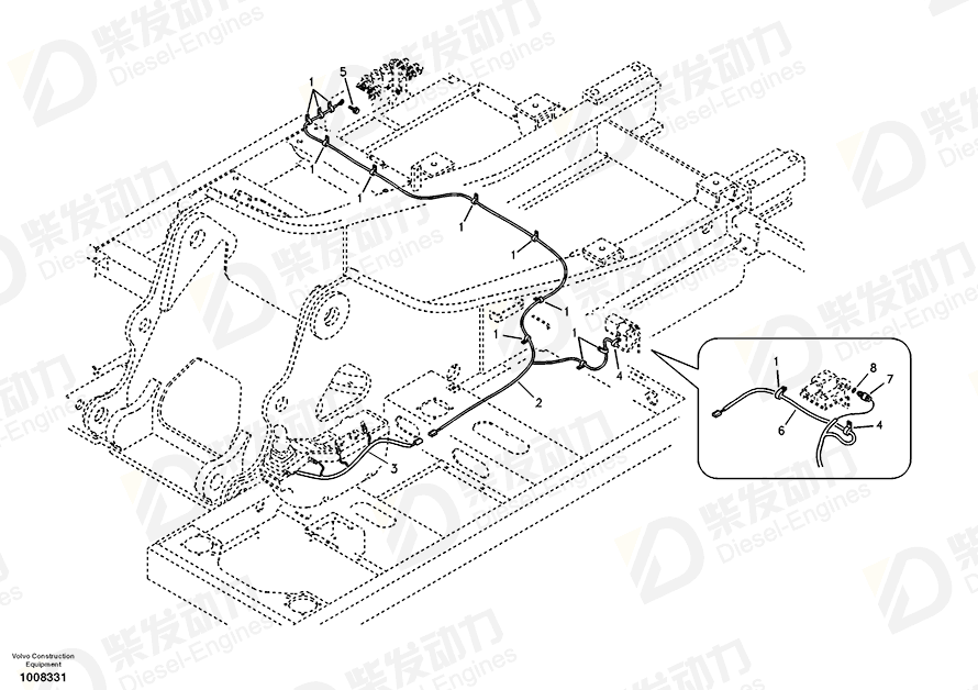 VOLVO Cable harness 14518221 Drawing VOLVO Cable harness 14518221 Drawing
