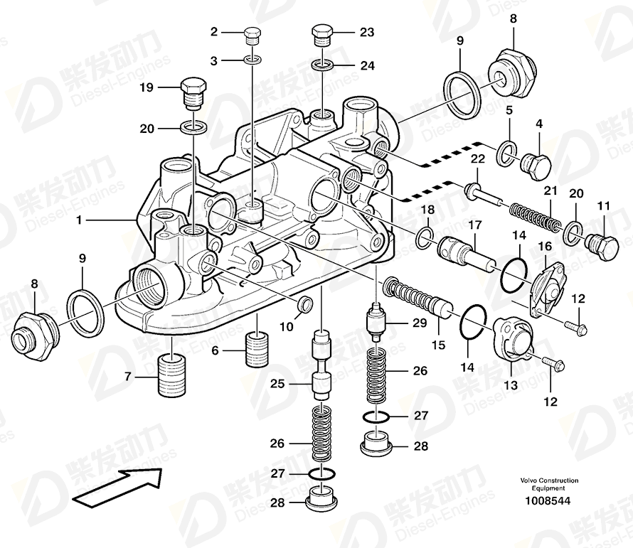 VOLVO Oil filter housing 11128000 Drawing