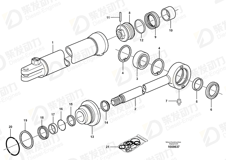 VOLVO Piston rod seal 11202567 Drawing VOLVO Piston rod seal 11202567 Drawing