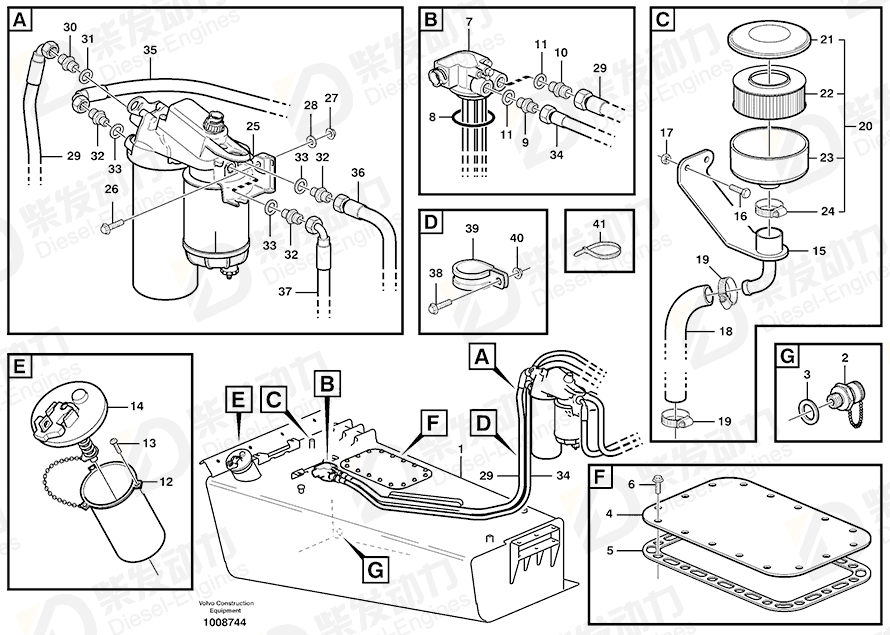 VOLVO Fuel pipe 11192247 Drawing