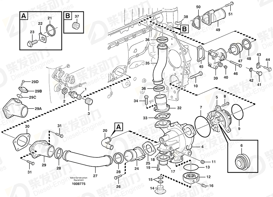 VOLVO Pipe connection 1677855 Drawing