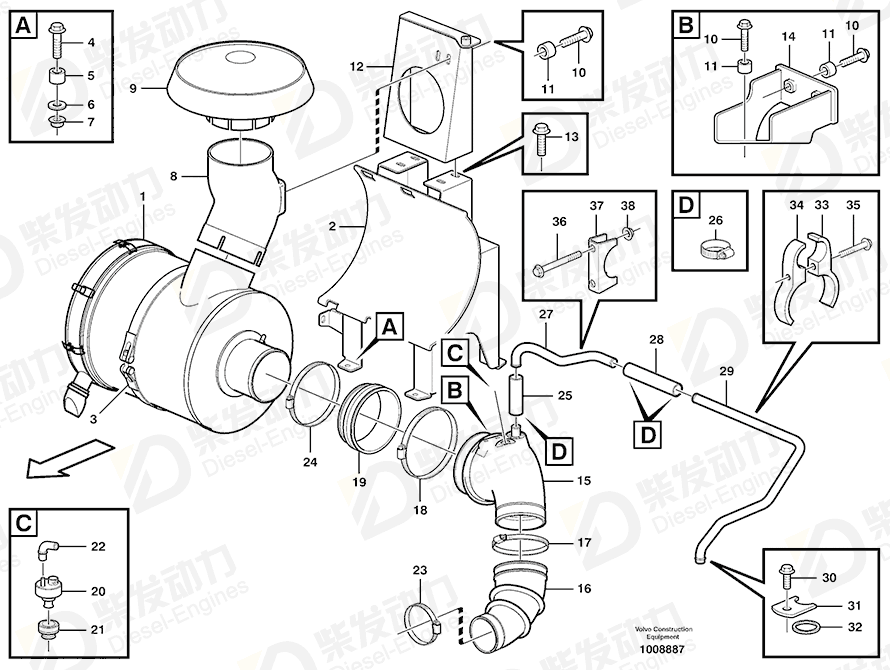 VOLVO Duct 11119072 Drawing