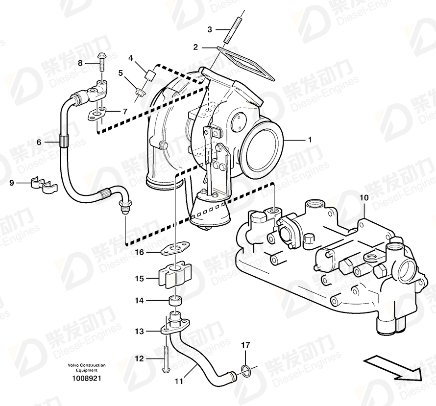 VOLVO Turbocharger 20928140 Drawing VOLVO Turbocharger 20928140 Drawing