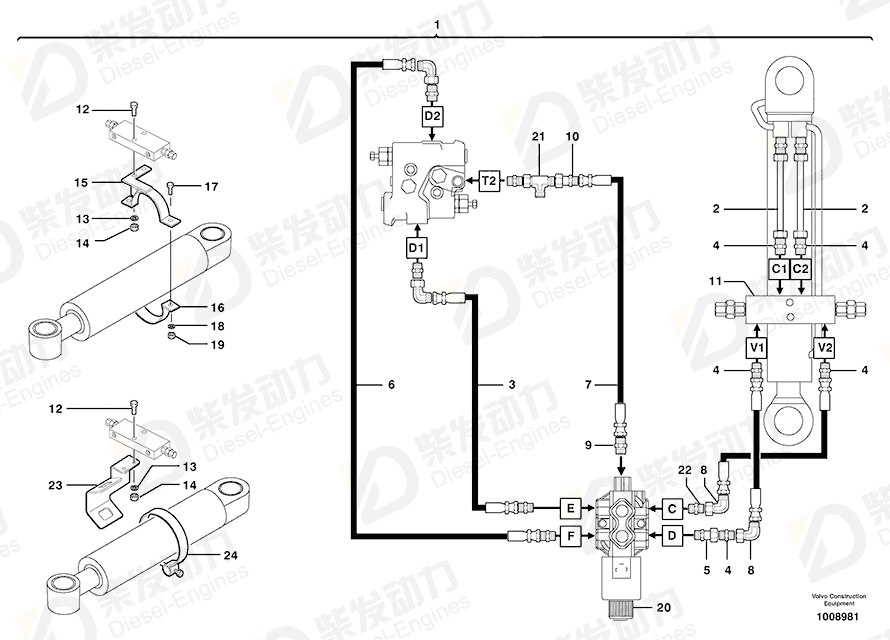 VOLVO Valve support 11801230 Drawing