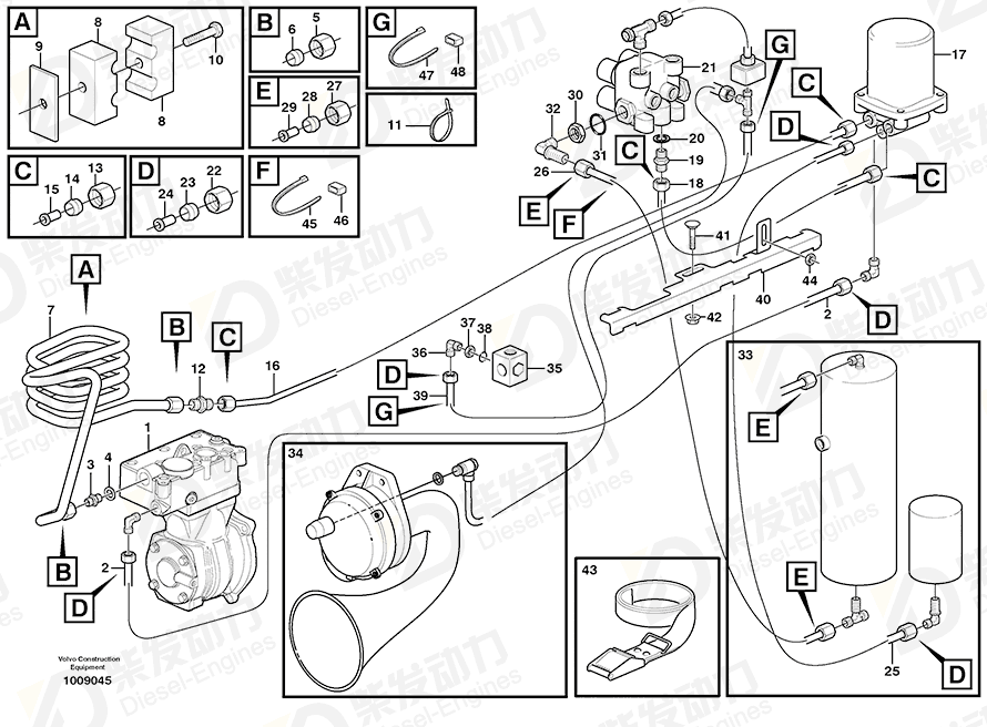 VOLVO Cooling coil 11191329 Drawing