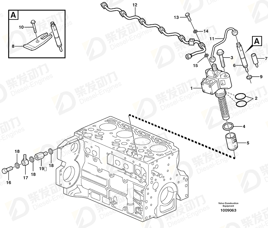 VOLVO Hollow screw 20450671 Drawing