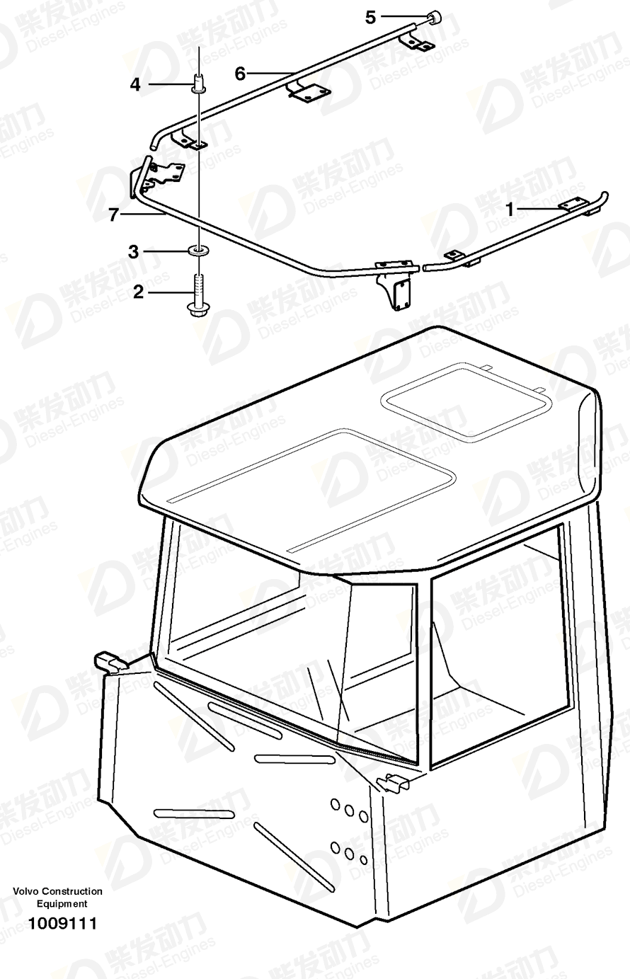 VOLVO Roof arch 11191281 Drawing