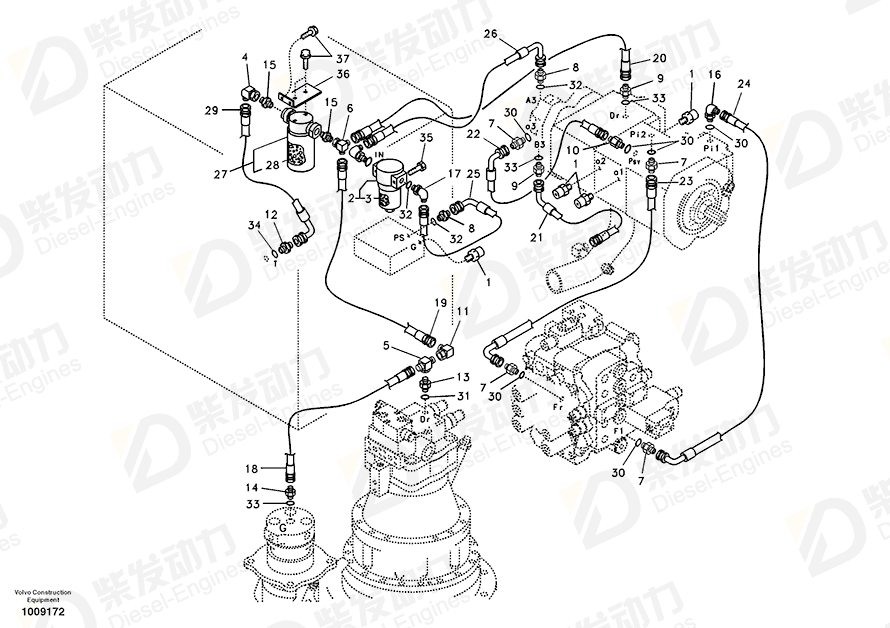 VOLVO HOSE ASSEMBLY SA9451-04218 Drawing VOLVO HOSE ASSEMBLY SA9451-04218 Drawing