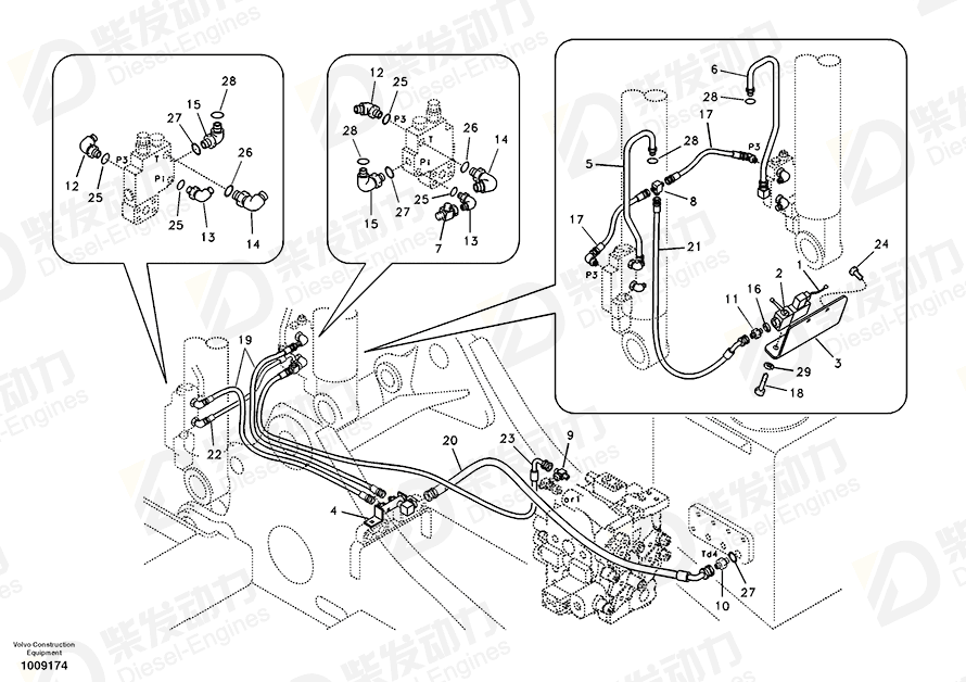 VOLVO HOSE SA9453-03212 Drawing