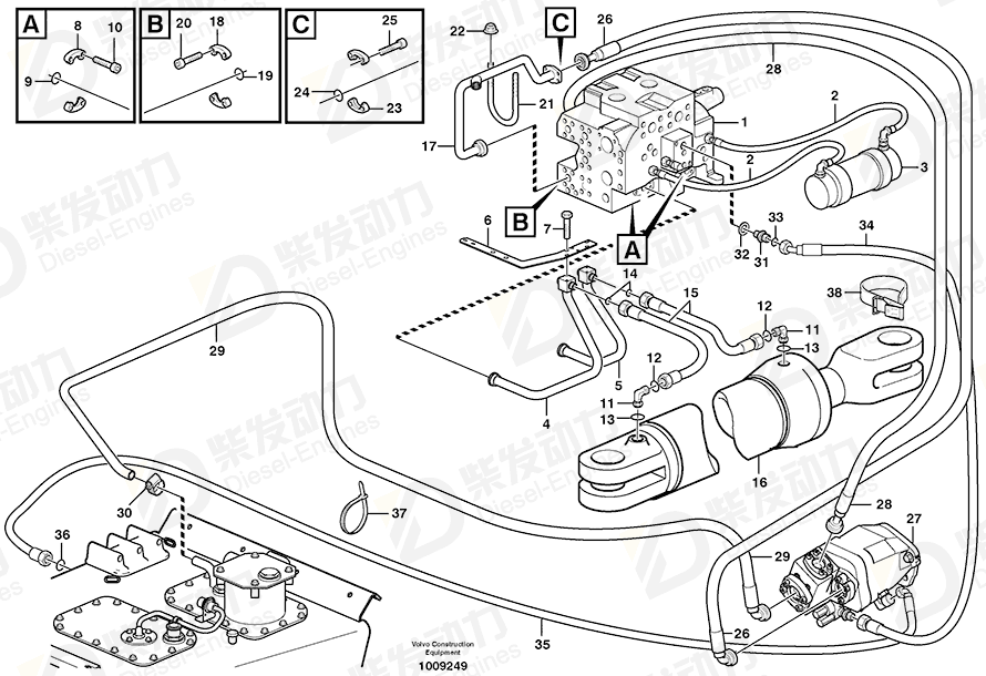 VOLVO Hose assembly 11160033 Drawing