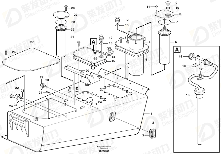 VOLVO Hydraulic fluid tank 11190548 Drawing