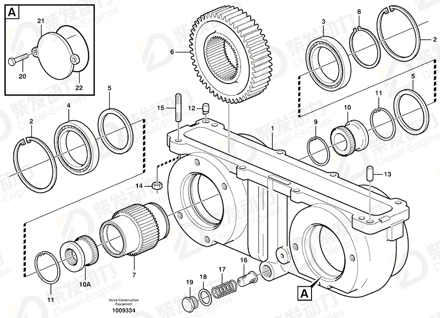 VOLVO Gearbox housing 11129439 Drawing VOLVO Gearbox housing 11129439 Drawing