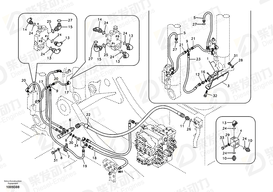 VOLVO Cable harness 14571142 Drawing