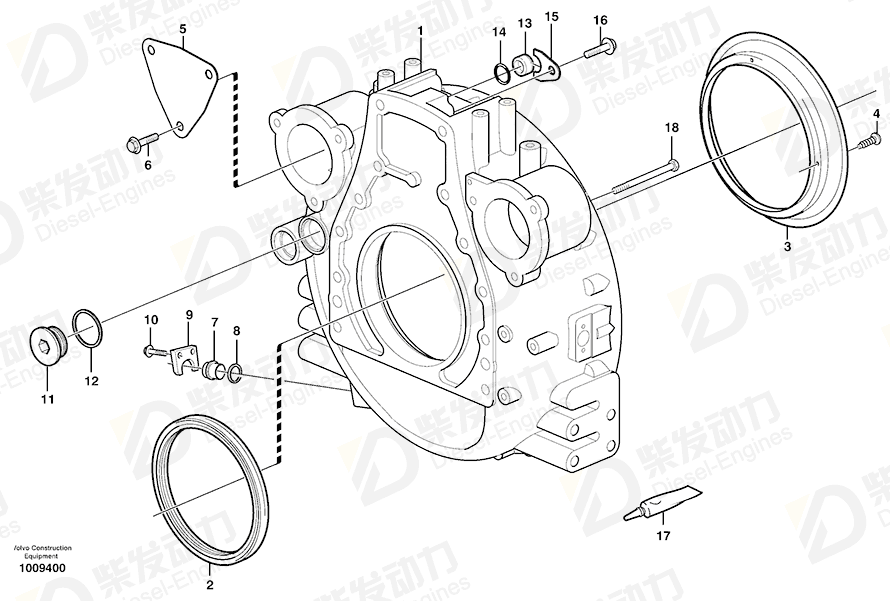 VOLVO Flywheel housing 11030245 Drawing VOLVO Flywheel housing 11030245 Drawing