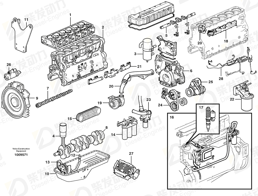 VOLVO Engine 8188177 Drawing