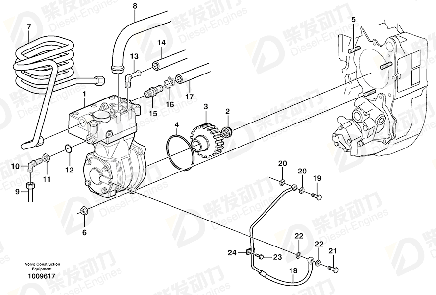 VOLVO Radiator hose 11423114 Drawing