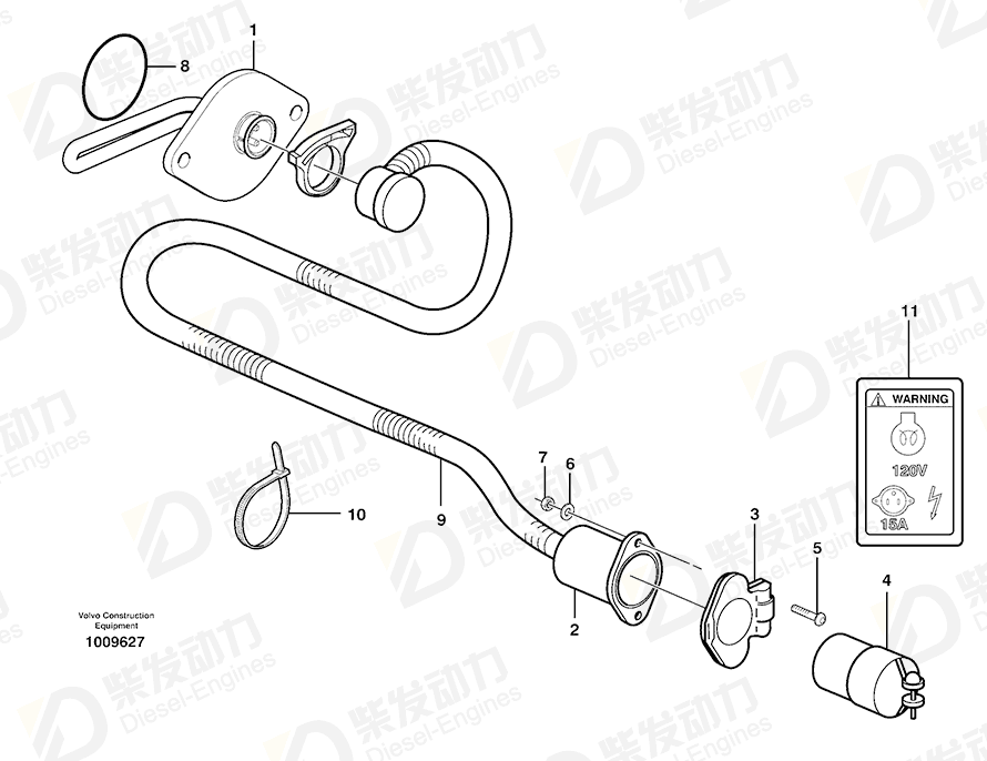 VOLVO Wire harness 11078322 Drawing