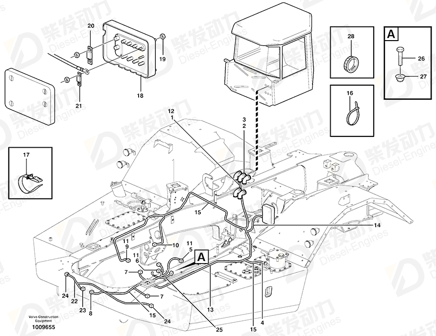VOLVO Cable harness 11190278 Drawing