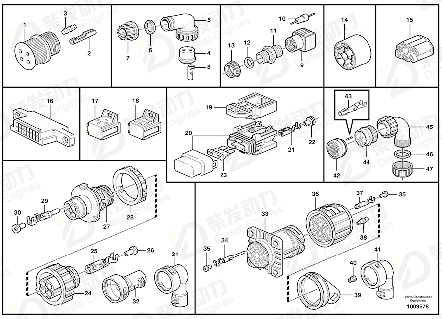 VOLVO Cable terminal 11170025 Drawing VOLVO Cable terminal 11170025 Drawing