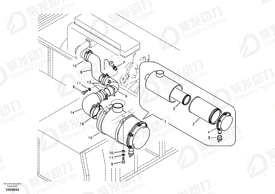 VOLVO Hose 14509228 Drawing