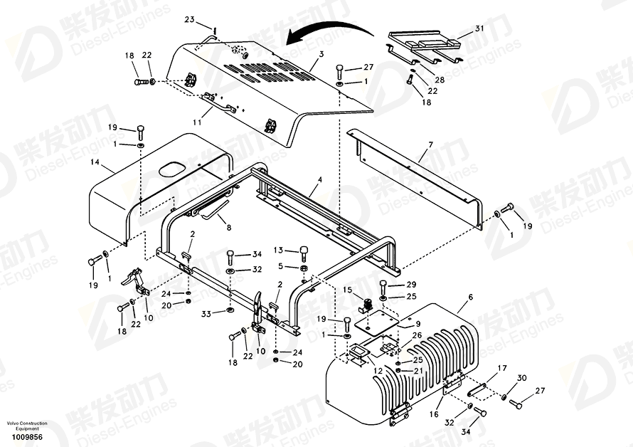 VOLVO Hood 14537116 Drawing