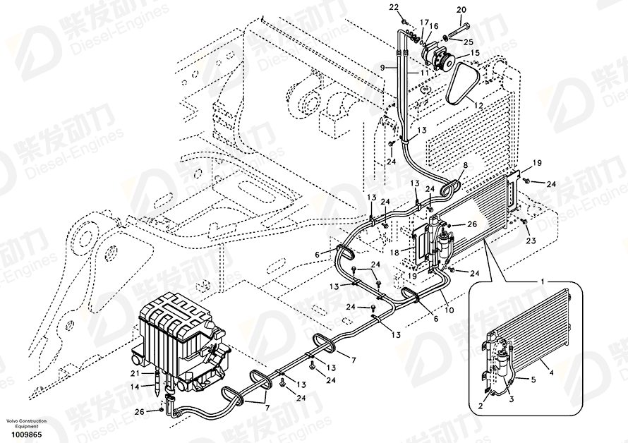 VOLVO Hose 14520126 Drawing