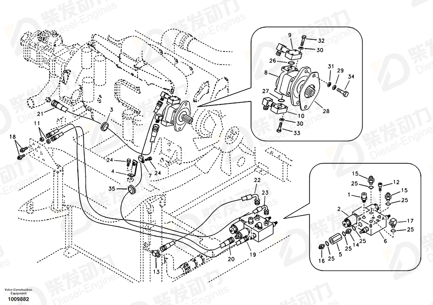 VOLVO Hose assembly SA9451-06231 Drawing