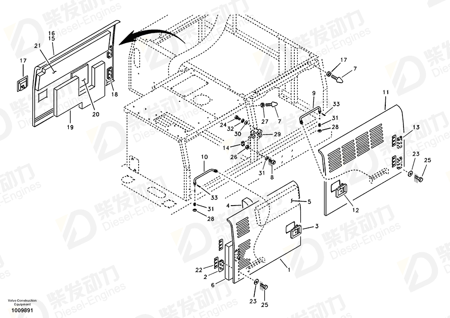 VOLVO Door 14519852 Drawing