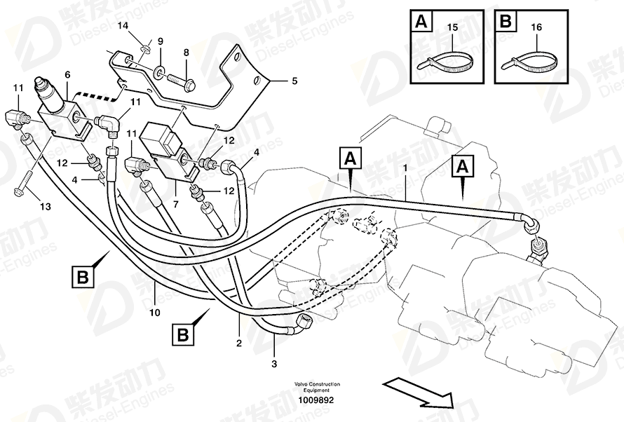VOLVO Hose assembly 936801 Drawing