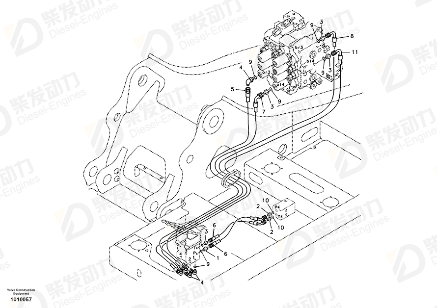 VOLVO HOSE_ASSY SA9451-03249 Drawing