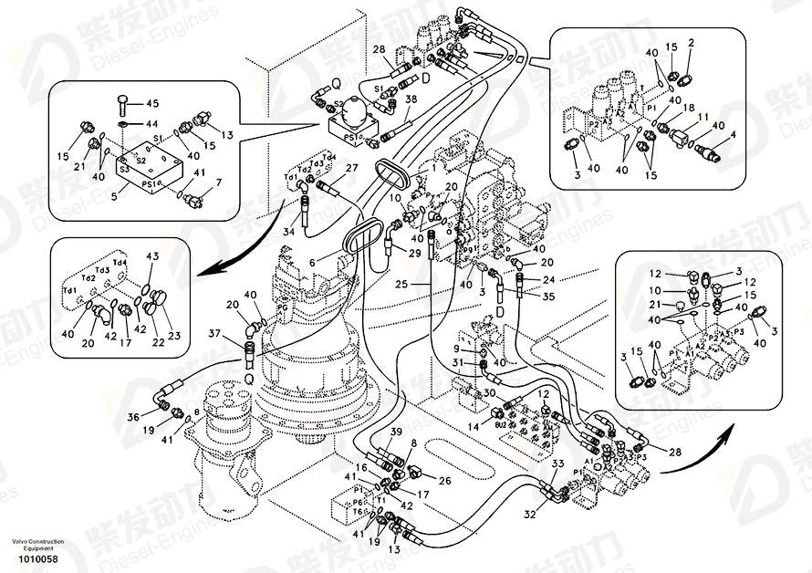 VOLVO HOSE ASSEMBLY SA9451-02227 Drawing VOLVO HOSE ASSEMBLY SA9451-02227 Drawing